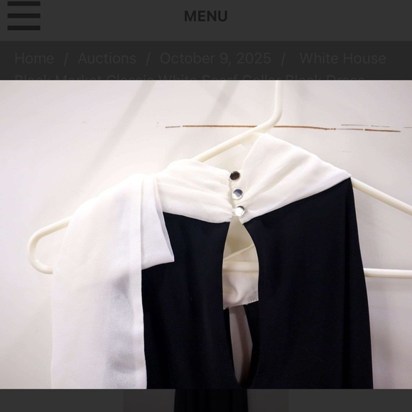 White House Black Market One Shoulder Black Dress with White Accent - Picture 5 of 5